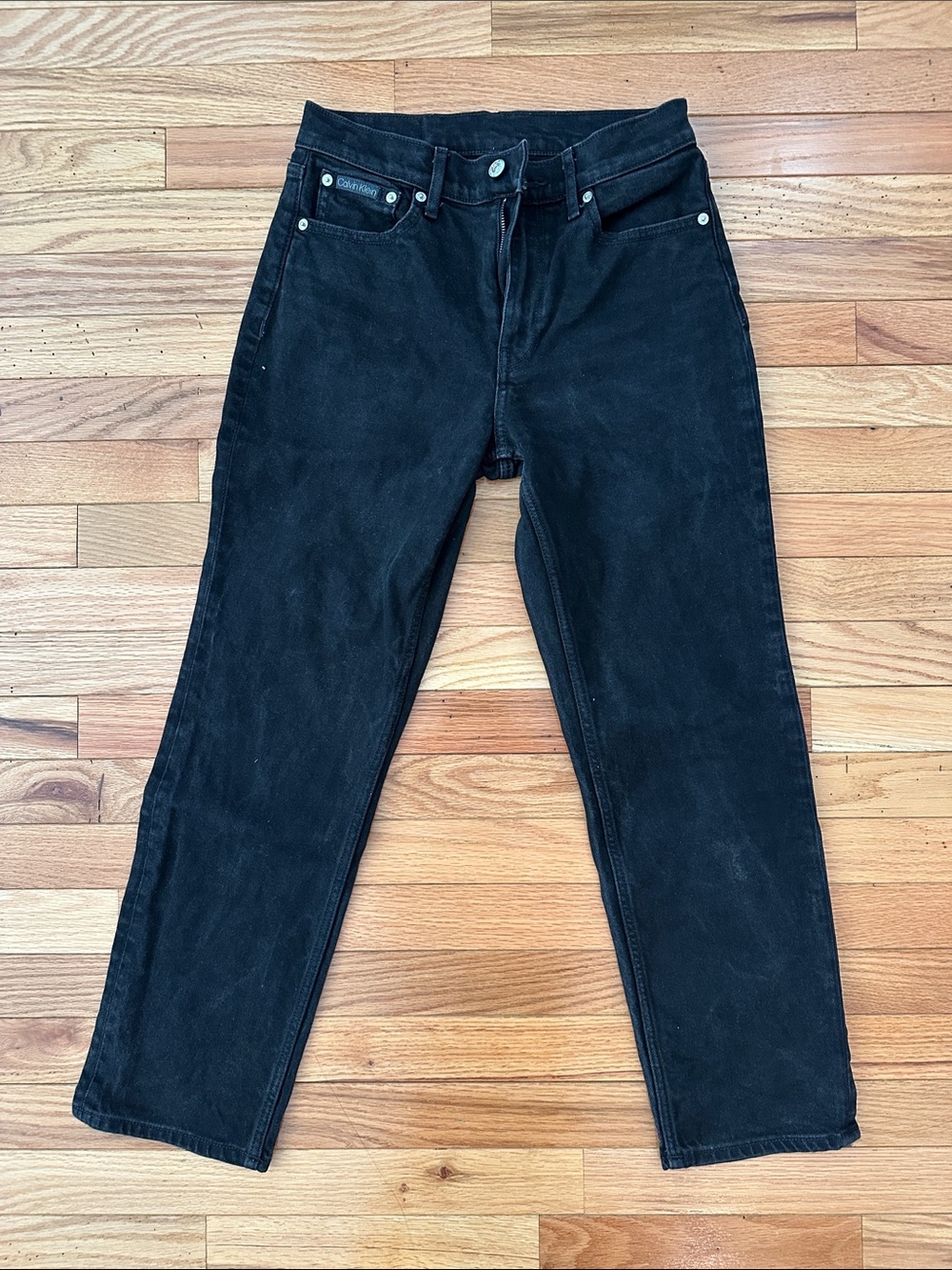 Black Womens Straight-Leg Jeans